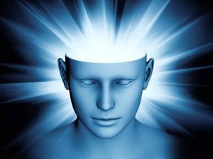 Shows a person with light coming out of his head to illustrate unethical hypnosis in the Avatar Course cult